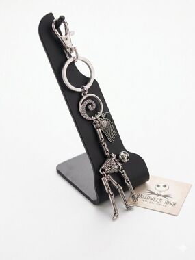The Nightmare Before Christmas Charm Keychain in Silver Tone